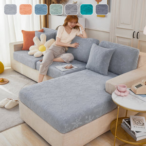 Jacquard Fabric Couch Cushion Covers, Elastic Stretch Sofa Protector for L-Shaped Couches and Pet-Friendly Living Rooms