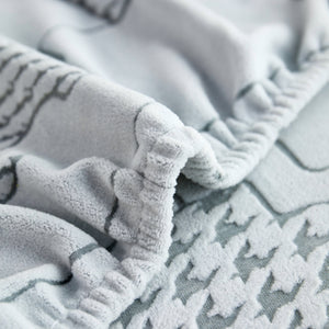 Happy Puzzle Jacquard Fleece Stretchable Cushion Cover, Non-Slip L Shaped Couch Covers for Pets