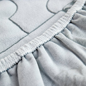 Happy Puzzle Jacquard Fleece Stretchable Cushion Cover, Non-Slip L Shaped Couch Covers for Pets