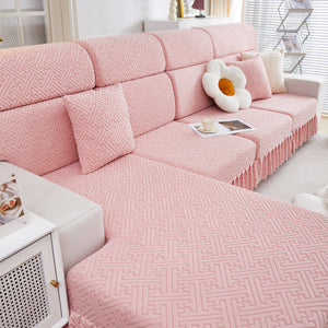 Stretch Sofa Covers with Skirt for Couch Seat and Cushion, Chaise, Sectional, 1/2/3/4 Seater Sofas