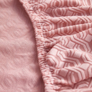 Growth Rings Jacquard Fleece Fabric Stretch Cushion Cover, Non-Slip Furniture Protector for Kids, Couch Cushion Covers