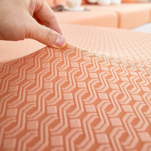 Growth Rings Jacquard Fleece Fabric Stretch Cushion Cover, Non-Slip Furniture Protector for Kids, Couch Cushion Covers