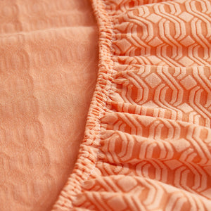 Growth Rings Jacquard Fleece Fabric Stretch Cushion Cover, Non-Slip Furniture Protector for Kids, Couch Cushion Covers