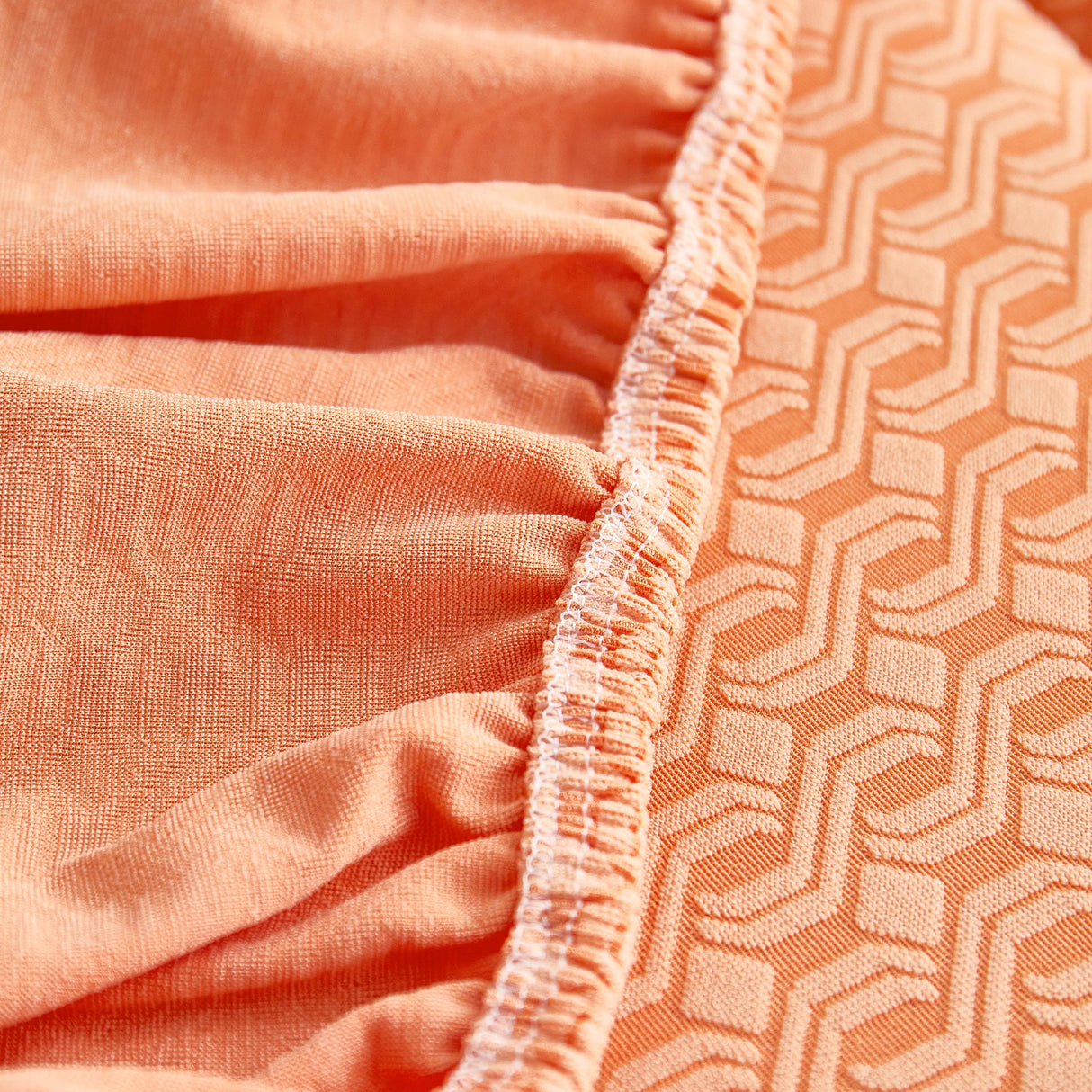 Growth Rings Jacquard Fleece Fabric Stretch Cushion Cover, Non-Slip Furniture Protector for Kids, Couch Cushion Covers