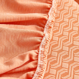 Growth Rings Jacquard Fleece Fabric Stretch Cushion Cover, Non-Slip Furniture Protector for Kids, Couch Cushion Covers