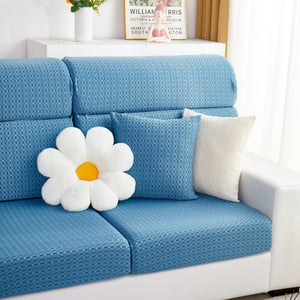 Growth Rings Jacquard Fleece Fabric Stretch Cushion Cover, Non-Slip Furniture Protector for Kids, Couch Cushion Covers