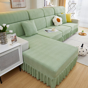 Tailored Sofa Cushion Covers Stretch Couch Seat Covers  with Skirt for Sectional Sofas