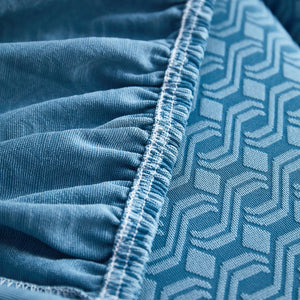 Growth Rings Jacquard Fleece Fabric Stretch Cushion Cover, Non-Slip Furniture Protector for Kids, Couch Cushion Covers