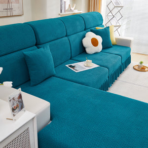 Tailored Sofa Cushion Covers Stretch Couch Seat Covers  with Skirt for Sectional Sofas