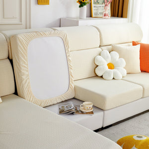 Growth Rings Jacquard Fleece Fabric Stretch Cushion Cover, Non-Slip Furniture Protector for Kids, Couch Cushion Covers