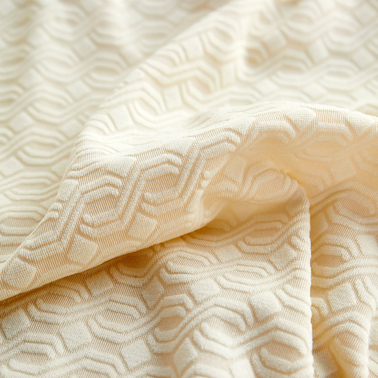 Growth Rings Jacquard Fleece Fabric Stretch Cushion Cover, Non-Slip Furniture Protector for Kids, Couch Cushion Covers