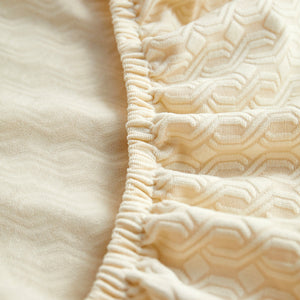 Growth Rings Jacquard Fleece Fabric Stretch Cushion Cover, Non-Slip Furniture Protector for Kids, Couch Cushion Covers