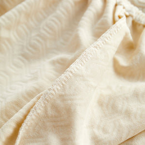 Growth Rings Jacquard Fleece Fabric Stretch Cushion Cover, Non-Slip Furniture Protector for Kids, Couch Cushion Covers