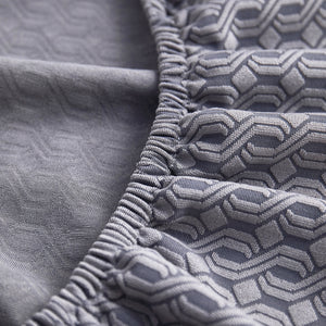 Growth Rings Jacquard Fleece Fabric Stretch Cushion Cover, Non-Slip Furniture Protector for Kids, Couch Cushion Covers