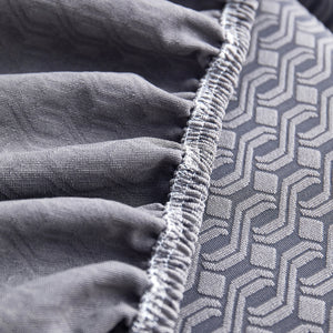 Growth Rings Jacquard Fleece Fabric Stretch Cushion Cover, Non-Slip Furniture Protector for Kids, Couch Cushion Covers