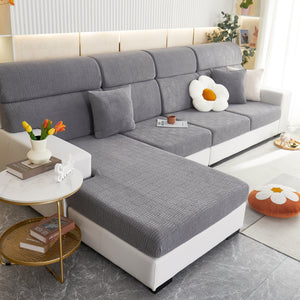 Stretchable Jacquard Fleece Sofa Cover Non-Slip Pet Furniture Protector Recliner and Cushion Slipcovers