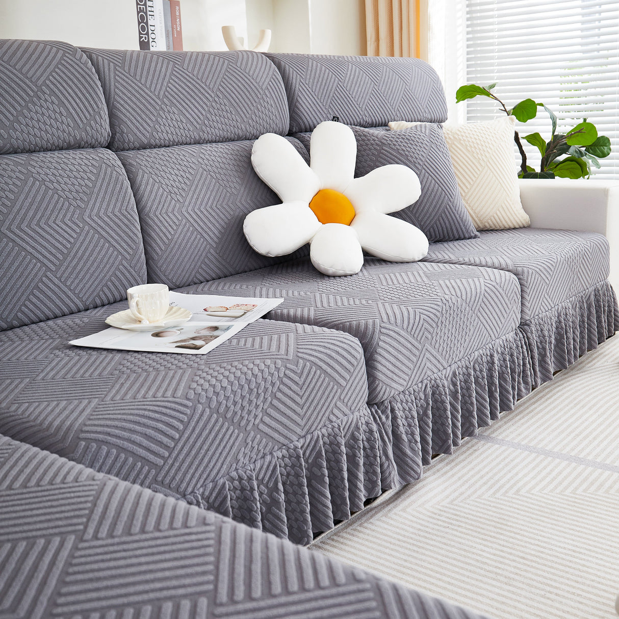 Stretch Sofa Covers for Couch Seats and Cushions, Suitable for 1/2/3/4/L Seater Sofas and Couches