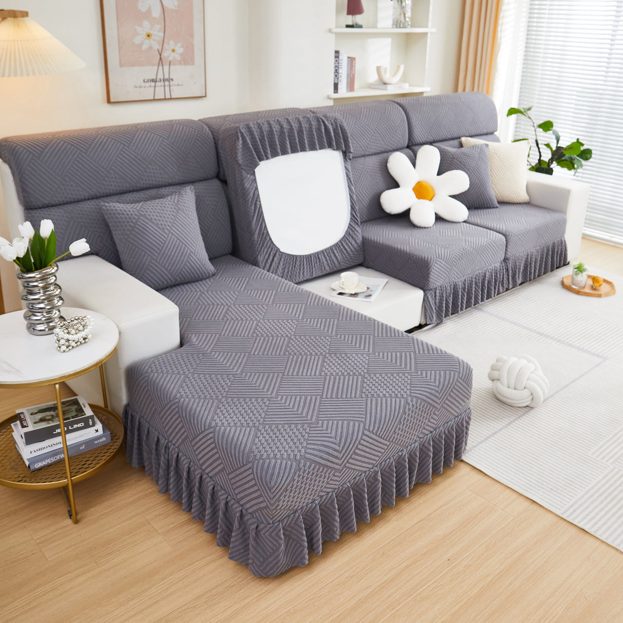 Stretch Sofa Covers for Couch Seats and Cushions, Suitable for 1/2/3/4/L Seater Sofas and Couches