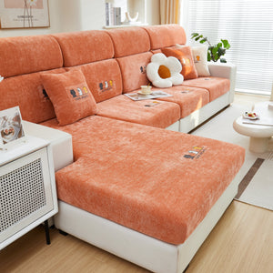 Super Stretch Seat Cushion/Couch Slipcover, Solid Couch Cushion Covers Washable Furniture Protector