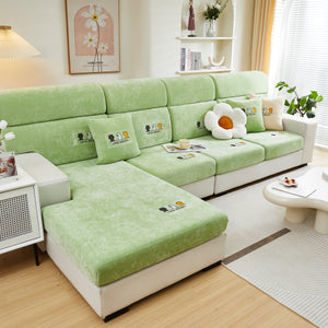 Super Stretch Seat Cushion/Couch Slipcover, Solid Couch Cushion Covers Washable Furniture Protector