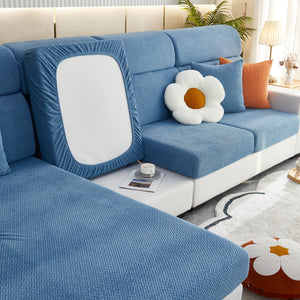 High Stretch Separate Cushion Covers Sofa Slipcover for L-Shaped Sectional Couch