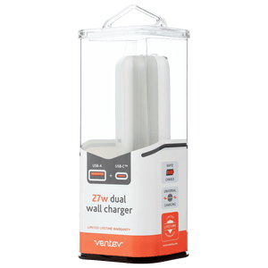 Ventev 27W Dual USB C and USB A Wall Charger by Ventev