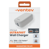 Ventev 27W Dual USB C and USB A Wall Charger by Ventev