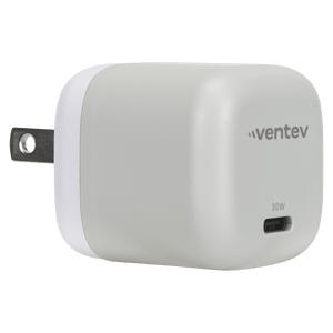 Ventev 30W ULTRAFAST USB C Universal GaN Mini Wall Charger and USB C to USB C Cable by Ventev