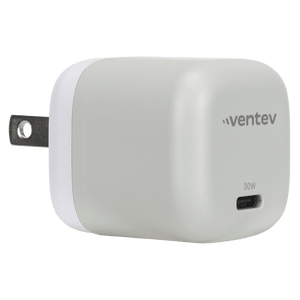 Ventev 30W ULTRAFAST USB C Universal GaN Mini Wall Charger White by Ventev