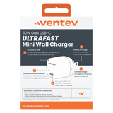 Ventev 30W ULTRAFAST USB C Universal GaN Mini Wall Charger by Ventev