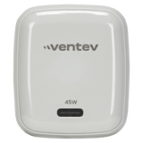 Ventev 45W USB-C GaN Mini Wall Charger w/ 5A USB-C to USB-C Cable by Ventev