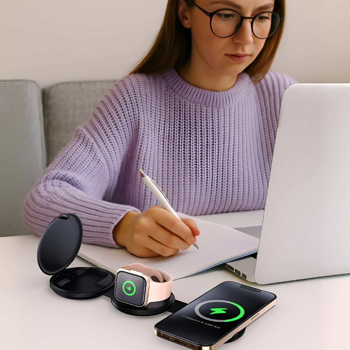 Pursonic 5-in-1 Folding Wireless Charging Station – Power Everything, All at Once by Pursonic