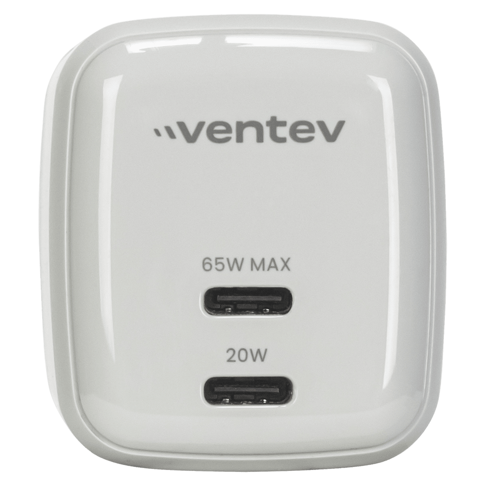 Ventev 65W ULTRAFAST USB C Universal Dual GaN Mini Wall Charger by Ventev