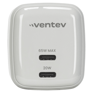 Ventev 65W ULTRAFAST USB C Universal Dual GaN Mini Wall Charger by Ventev