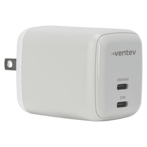 Ventev 65W ULTRAFAST USB C Universal Dual GaN Mini Wall Charger by Ventev