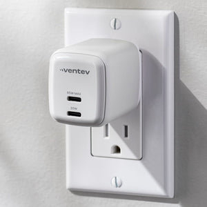 Ventev 65W ULTRAFAST USB C Universal Dual GaN Mini Wall Charger by Ventev