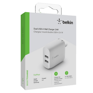 Belkin Dual Port USB A 24W Wall Charger by Belkin