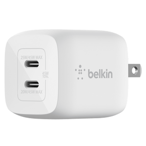 Belkin Dual Port USB C PD Wall Charger with PPS 45W by Belkin