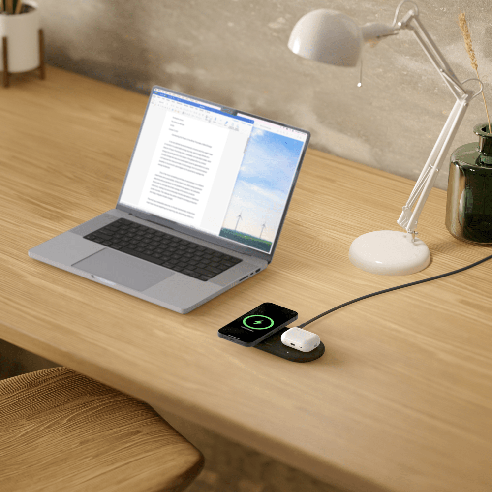 Belkin Boost Charge Pro 2 in 1 Magnetic Wireless Charging Pad with Qi2 15W by Belkin