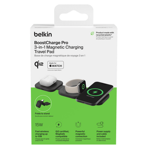Belkin Boost Charge Pro 3 in 1 Wireless Charging Travel Pad with Qi2 by Belkin