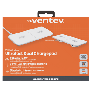 Ventev Dual Wireless Chargepad 15W by Ventev