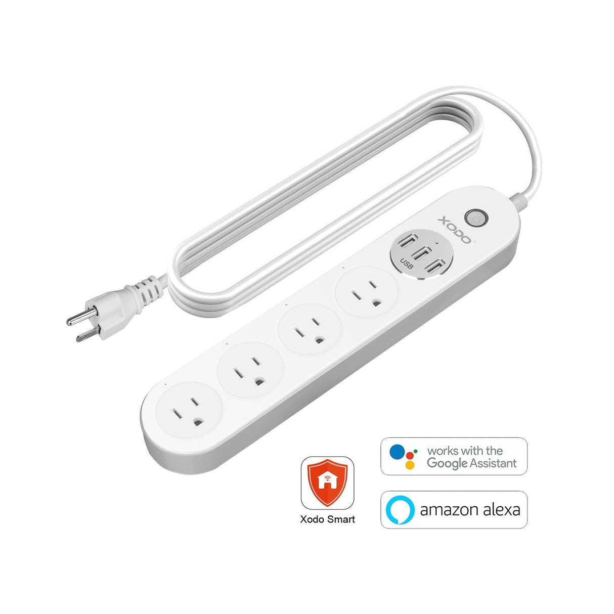 XODO WP4 Smart Power Strip - Works With Google Home & Alexa