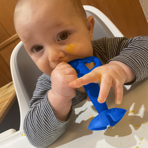 2-in-1 Teether & Training Spoon BLUE