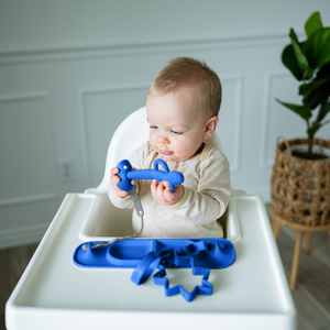 2-in-1 Teether & Training Spoon BLUE