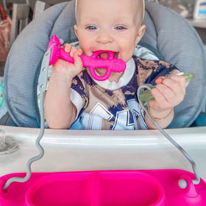 2-in-1 Teether & Training Spoon PINK