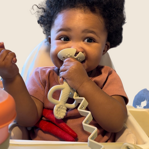 2-in-1 Teether & Training Spoon TAN