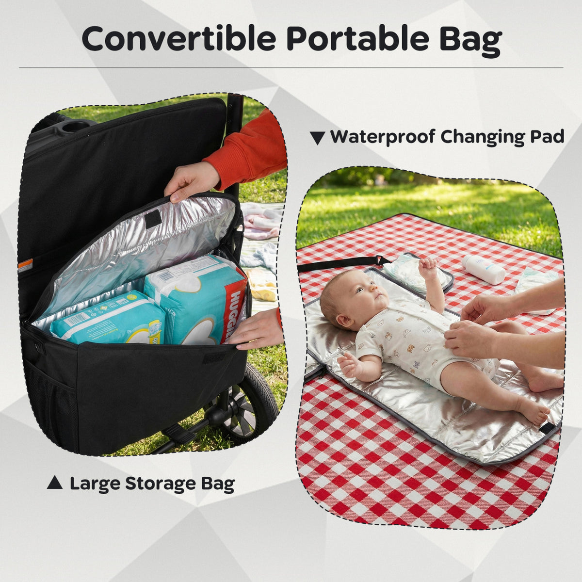 Wagon Stroller for 4 Kids Foldable 4-Seater Push-Pull Toddler Stroller-Black