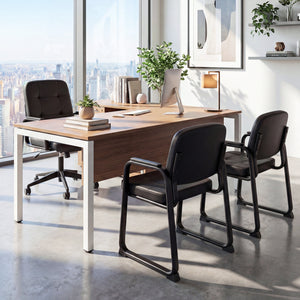 Waiting Room Guest Chairs Set of 2 Leather Office Reception Chairs-Set of 2