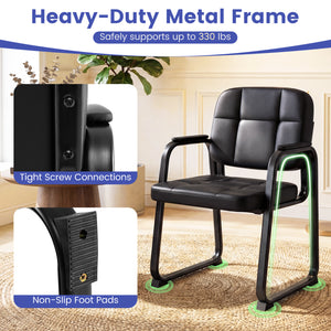 Waiting Room Guest Chairs Set of 4 Leather Office Reception Chairs