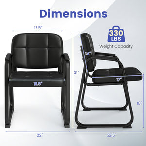 Waiting Room Guest Chairs Set of 4 Leather Office Reception Chairs